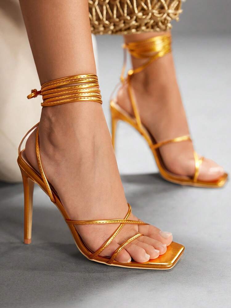 CUCCOO SZL CUCCOO Women Fashion Elegant Lace-Up High Heel Sandals