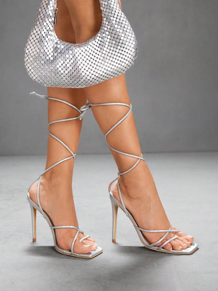 CUCCOO SZL CUCCOO Women Fashion Elegant Lace-Up High Heel Sandals