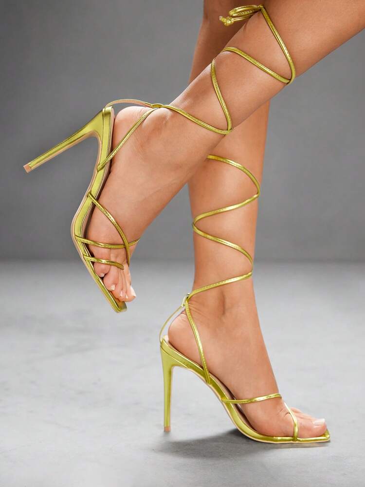 CUCCOO SZL CUCCOO Women Fashion Elegant Lace-Up High Heel Sandals