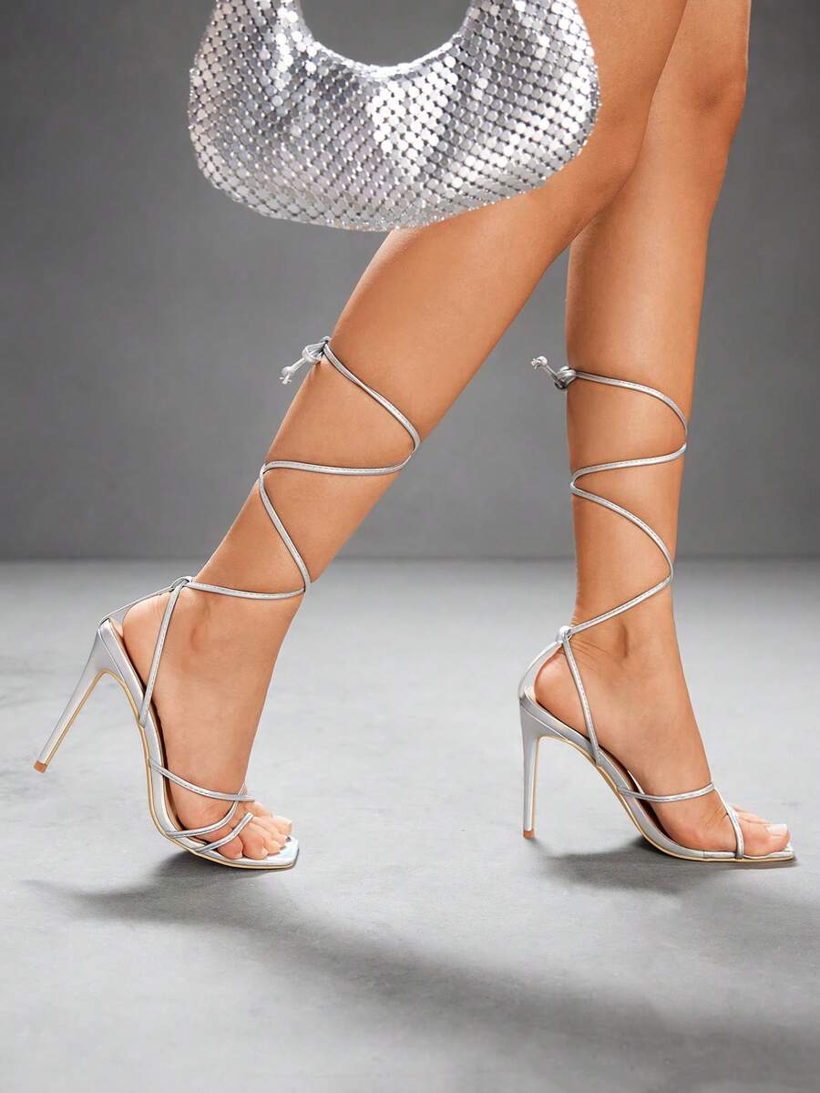 CUCCOO SZL CUCCOO Women Fashion Elegant Lace-Up High Heel Sandals