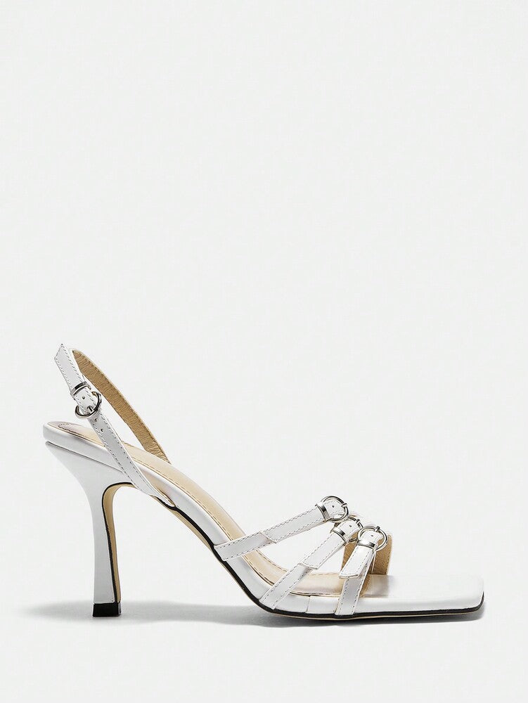 CUCCOO BIZCHIC Women's High Heeled Sandals with Ankle Strap – Elegant Thin Heels for Business & Casual Wear