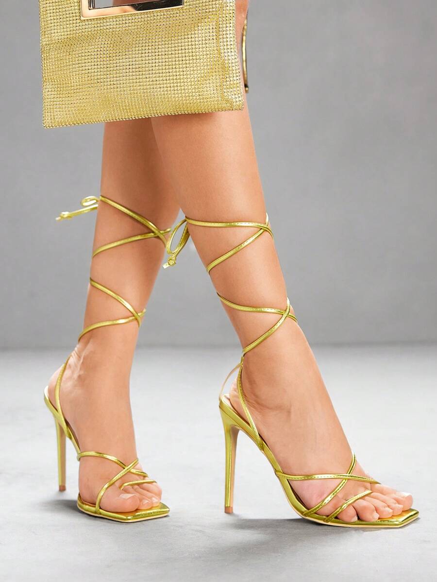 CUCCOO SZL CUCCOO Women Fashion Elegant Lace-Up High Heel Sandals