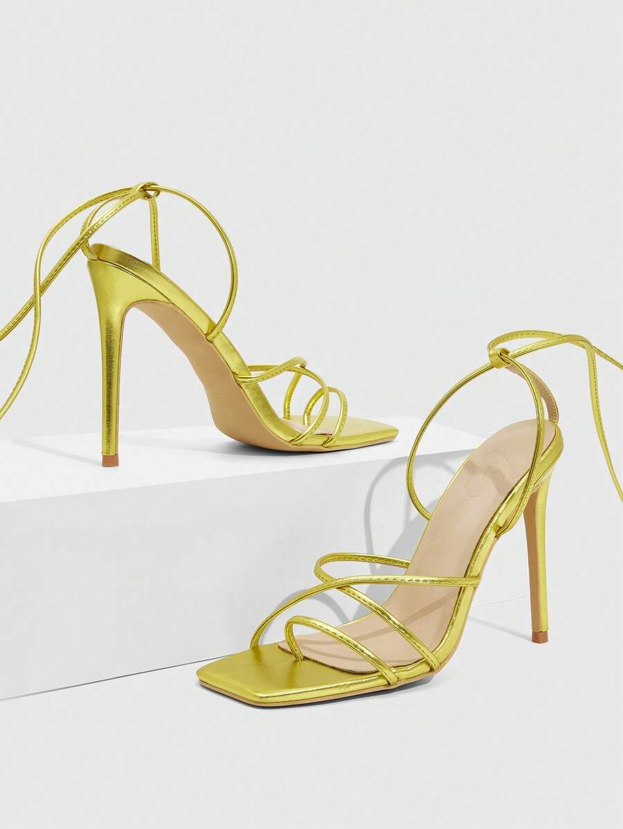 CUCCOO SZL CUCCOO Women Fashion Elegant Lace-Up High Heel Sandals