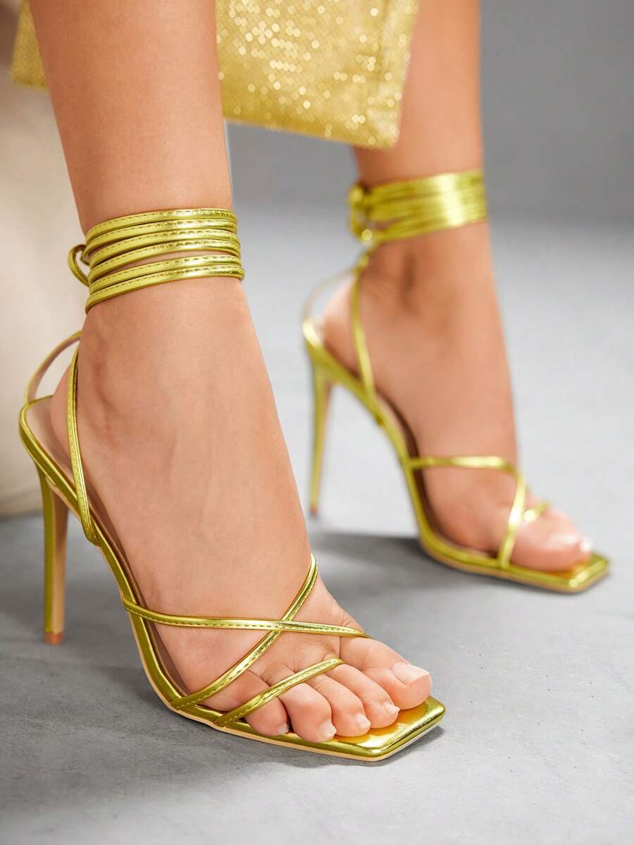 CUCCOO SZL CUCCOO Women Fashion Elegant Lace-Up High Heel Sandals