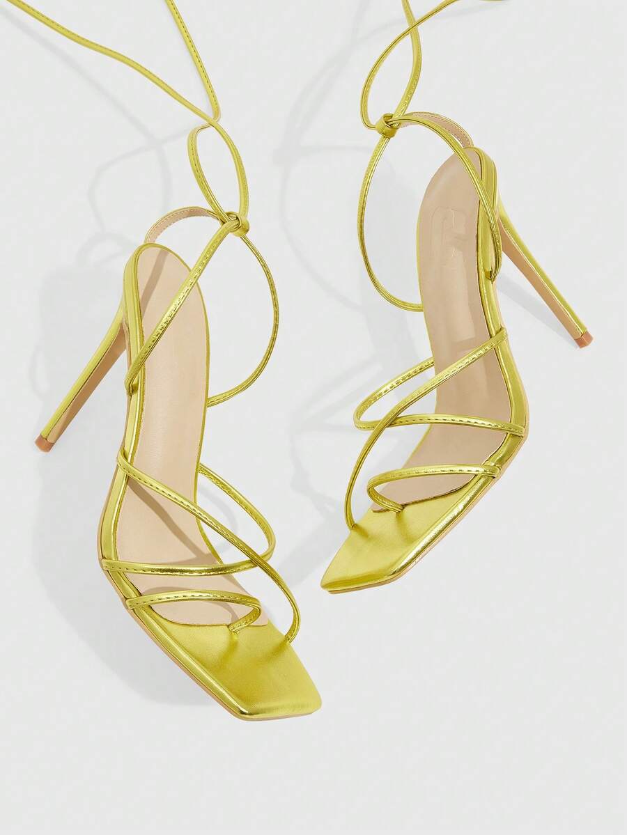 CUCCOO SZL CUCCOO Women Fashion Elegant Lace-Up High Heel Sandals