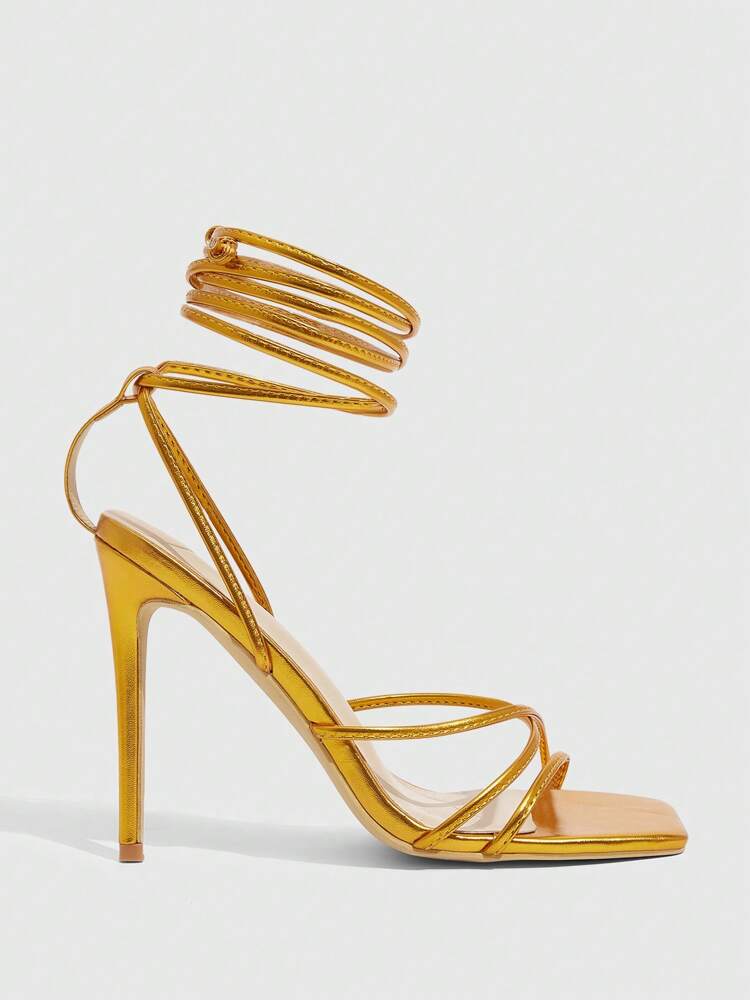 CUCCOO SZL CUCCOO Women Fashion Elegant Lace-Up High Heel Sandals