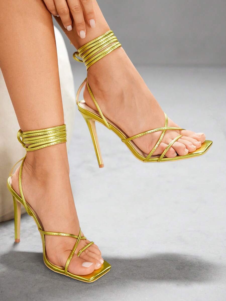 CUCCOO SZL CUCCOO Women Fashion Elegant Lace-Up High Heel Sandals