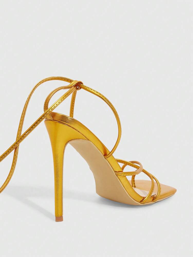 CUCCOO SZL CUCCOO Women Fashion Elegant Lace-Up High Heel Sandals